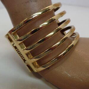 2 Looks for the Price of One Brown Animal Print & Goldtone Bars Clasp Bracelet